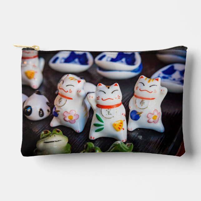 Pochette À Accessoires figurines de chats à Beckoning (Recto)