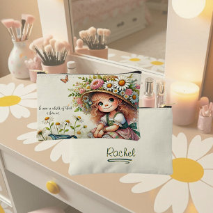 Pochette À Accessoires Fille de Dieu personnalisée fleur de marguerite