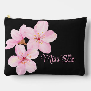 Pochette À Accessoires Fille rose floral personnalisé