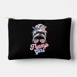 Pochette À Accessoires Fille Trump Chignon Décoiffé Vintage Drapeau Améri