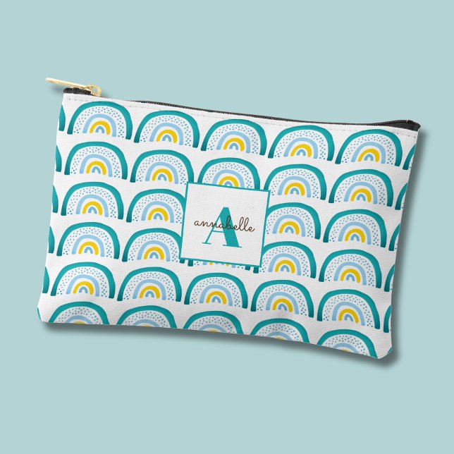 Pochette À Accessoires Filles Arc-en-ciel turquoise (green rainbow accessory pouch)