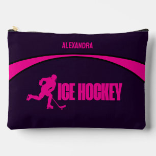 Pochette À Accessoires Filles de hockey sur glace fête d'anniversaire, Jo