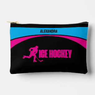 Pochette À Accessoires Filles Hockey sur glace, Anniversaire, Joueuse de 