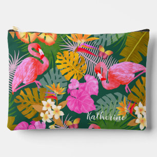 Pochette À Accessoires Flamant rose Garden Vert foncé