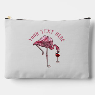 Pochette À Accessoires Flamant rose personnalisé Boisson de vin nouveauté