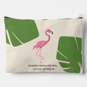 Pochette À Accessoires Flamingo et feuilles Tropical personnalisé enterre