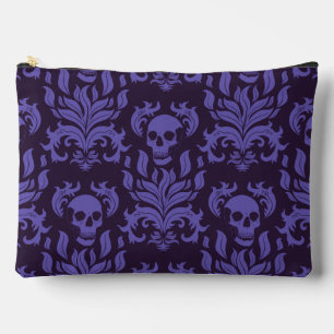 Pochette À Accessoires Flamme crânienne Damas dans les tons moody violet
