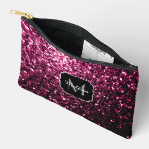 Pochette À Accessoires Flamme de parties scintillant rose foncé brille Mo