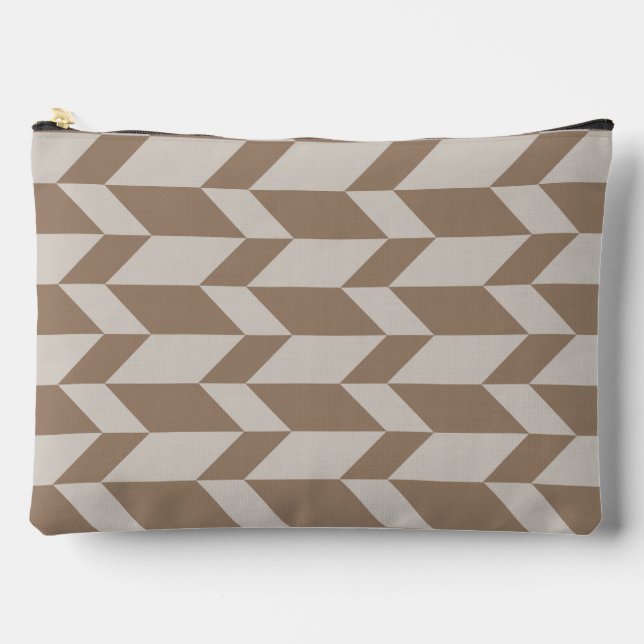 Pochette À Accessoires Flèche à deux tons en gras Chevron Boutons neutres (Recto)