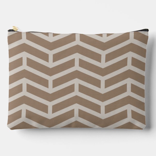 Pochette À Accessoires Flèches franches contre les flèches Chevron Brown  (Recto)