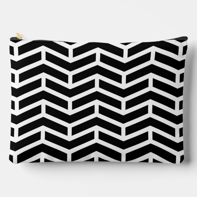 Pochette À Accessoires Flèches franches contre les flèches Chevron Noir B (Recto)