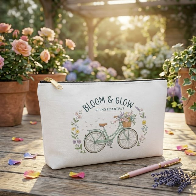 Pochette À Accessoires Fleur Ancienne de Bicyclette Bloom & Glow Printemp (Créateur téléchargé)