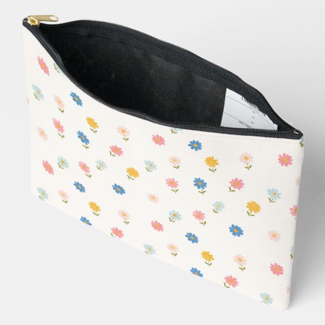 Pochette À Accessoires Fleur bébé rétro pastel (Ouvrir)