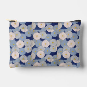 Pochette À Accessoires Fleur Bleu Clair Japonais Vintage