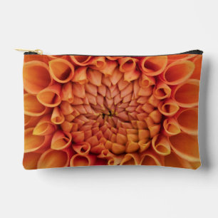 Pochette À Accessoires Fleur Centre Orange Dahlia