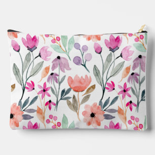 Pochette À Accessoires Fleur d'aquarelle en fleurs douces Motif Pastel