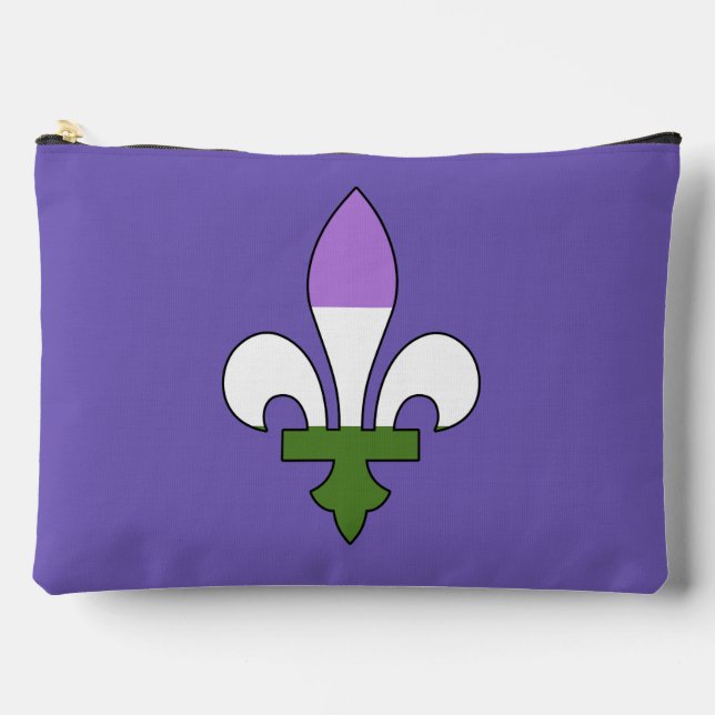 Pochette À Accessoires Fleur-de-lis de fierté genderqueer  (Recto)