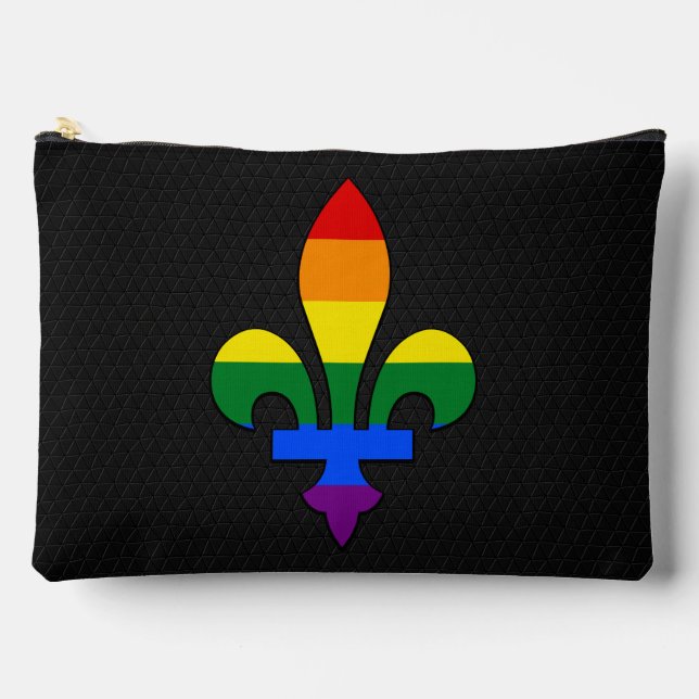 Pochette À Accessoires fleur-de-lis de fierté LGBT  (Recto)