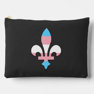 Pochette À Accessoires Fleur-de-lis de fierté transgenre
