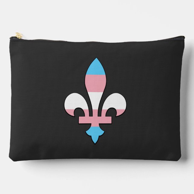 Pochette À Accessoires Fleur-de-lis de fierté transgenre (Recto)