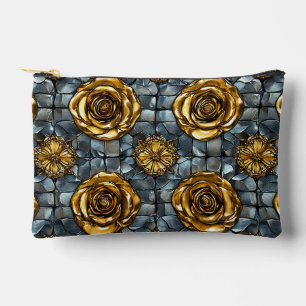 Pochette À Accessoires Fleur de rose dorée