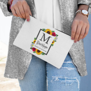 Pochette À Accessoires Fleur de tournesol Rose Daisy Automne Fête de Mari