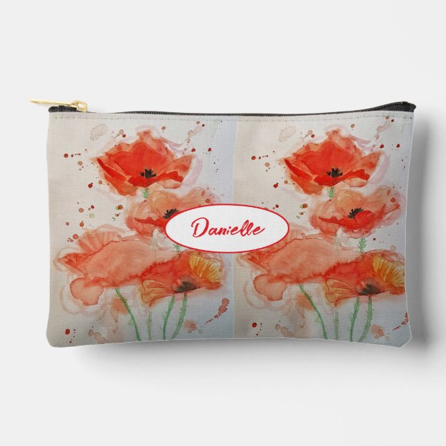 Pochette À Accessoires Fleur de Viola Violette Fille Nom Pensée Peinture  (Recto)