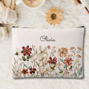 Pochette À Accessoires Fleur Florale de Floraison Sauvage Vintage à l'Aqu