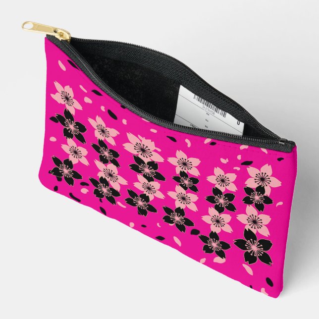 Pochette À Accessoires Fleur gothique de cerise (Ouvrir)