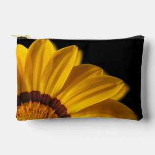 Pochette À Accessoires Fleur jaune sur arrière - plan noir
