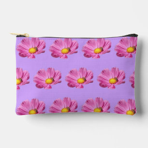 Pochette À Accessoires Fleur Rose Vibrante Avec Une Abeille Par Une Journ