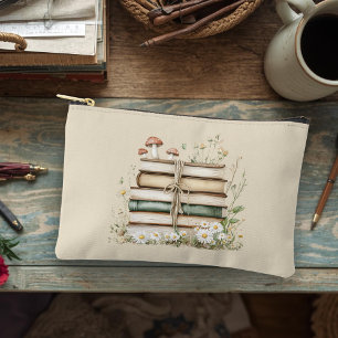 Pochette À Accessoires Fleurs aquarelles élégantes Livres anciens 
