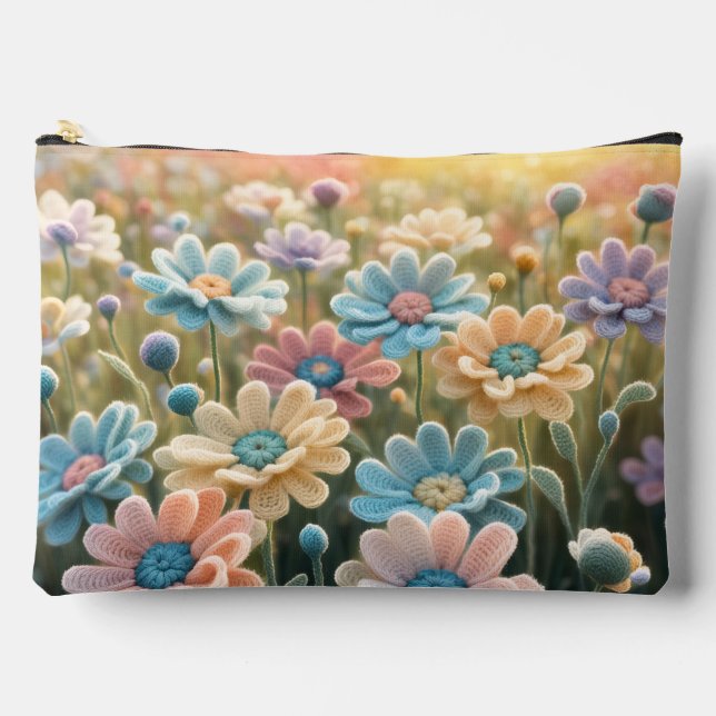 Pochette À Accessoires Fleurs au crochet (Recto)