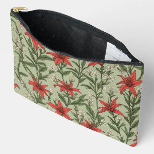Pochette À Accessoires Fleurs cardinales et motif feuille