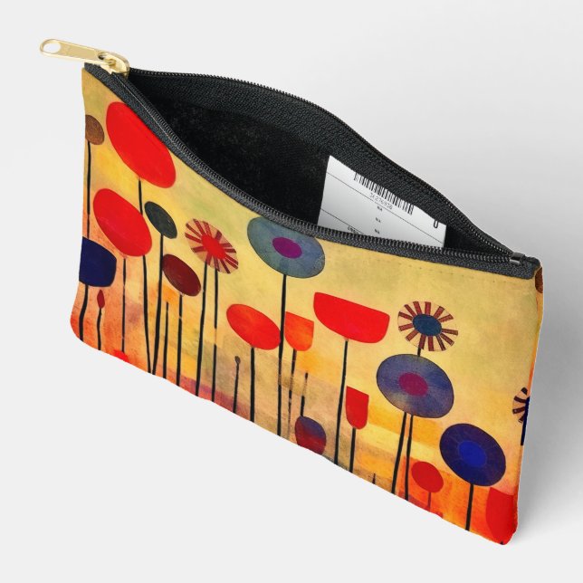 Pochette À Accessoires Fleurs colorées bohèmes  (Ouvrir)