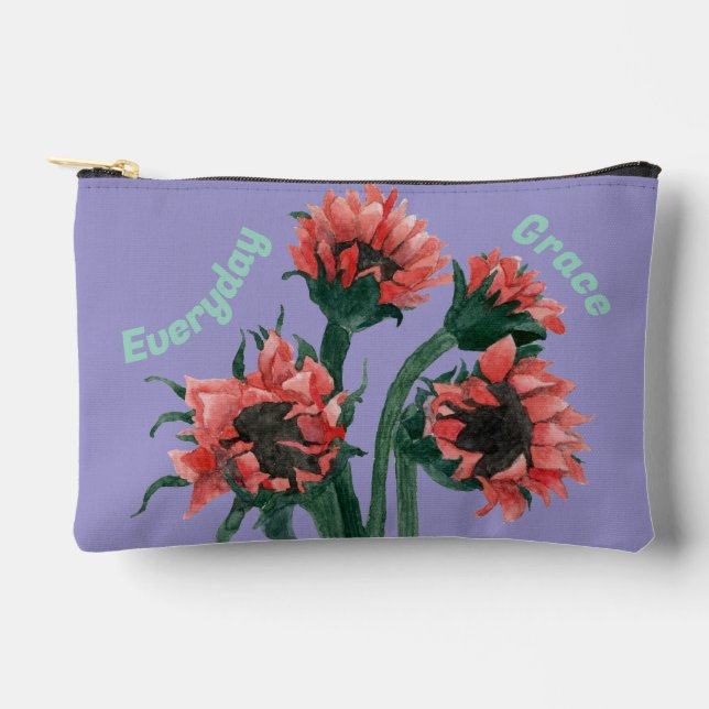 Pochette À Accessoires Fleurs dans un vase aquarelle (Recto)