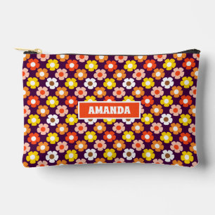 Pochette À Accessoires Fleurs d'automne rétro Motif pourpre