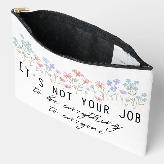 POCHETTE À ACCESSOIRES FLEURS DE PASTEL ET DÉCLARATION MOTIVATRICE (Ouvrir)