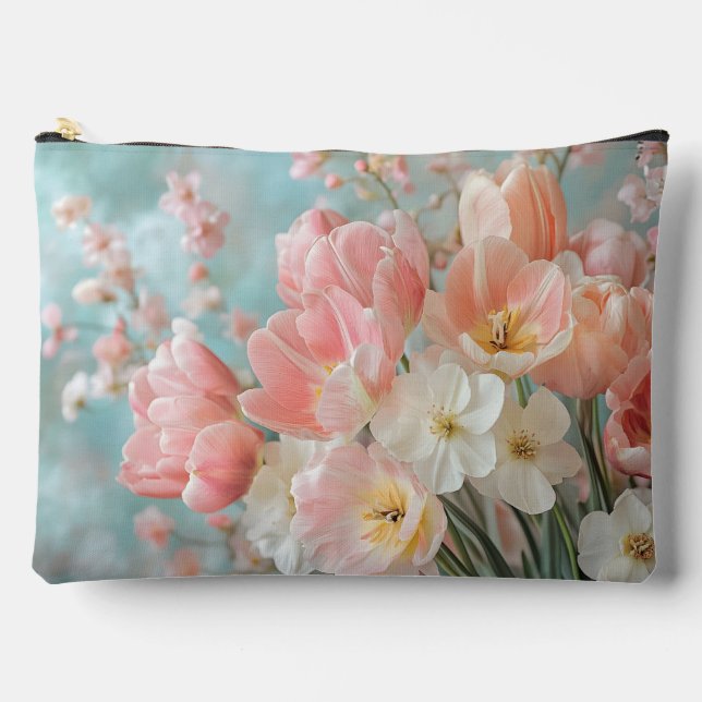 Pochette À Accessoires Fleurs de printemps pastel doux Design Flore délic (Recto)