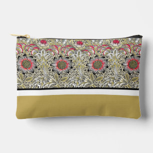Pochette À Accessoires Fleurs de William Morris Rouge Jaune noir
