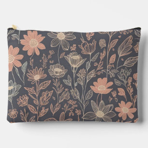 Pochette À Accessoires Fleurs dessinées à trait de trait d'illustration