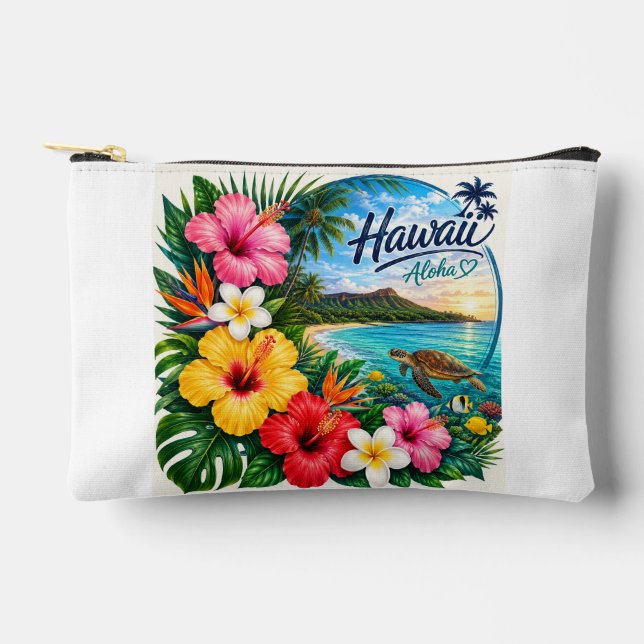Pochette À Accessoires Fleurs d'Hawaii (Recto)