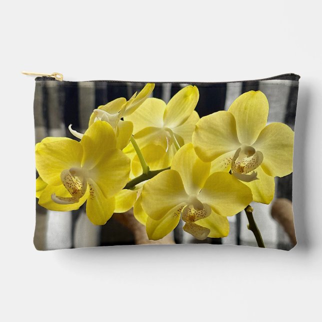 Pochette À Accessoires Fleurs d'orchidées de Phalaenopsis jaune (Recto)