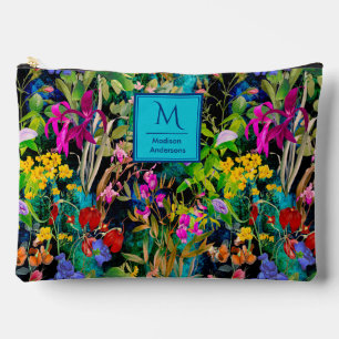 Pochette À Accessoires Fleurs douces feuille coloré motif monogramme