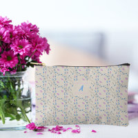 Fleurs en cascade bleu et rose
