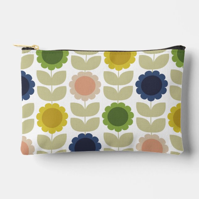 Pochette À Accessoires Fleurs et tiges rétro groovy d'été (Recto)