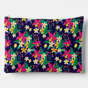 Pochette À Accessoires Fleurs Exotiques Colorées Motif Feuilles-23021