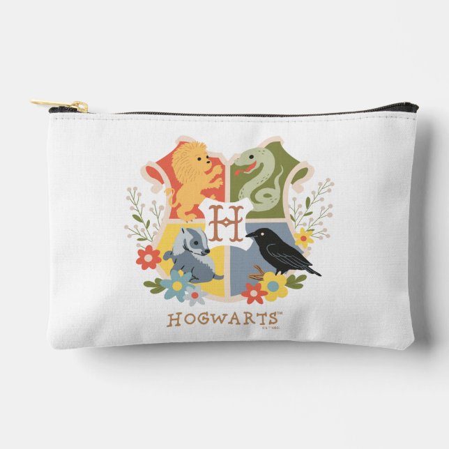 Pochette À Accessoires Fleurs Magiques Blason HOGWARTS™ (Recto)