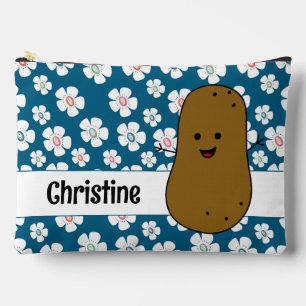 Pochette À Accessoires Fleurs marguerites Océan Bleu Brown Pomme de terre