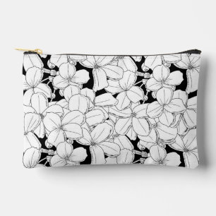 Pochette À Accessoires Fleurs noires et blanches